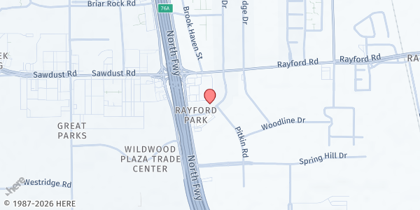 Map showing The Abundant Harvest Food Pantry at 24803 Oakhurst Dr., Spring, TX