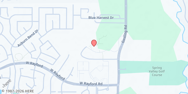 Map showing WoodsEdge Community Church - Hope Center at 25333 Gosling Rd, Spring, TX