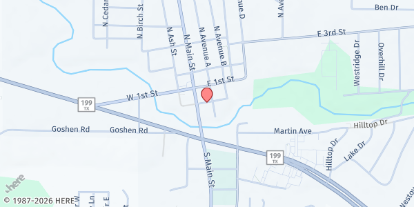 Map showing Center of Hope Springtown at 112 Optimist Rd, Springtown, TX
