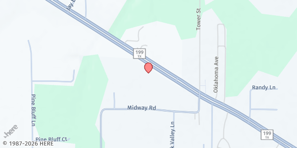 Map showing GracePointe Church Mobile Pantry at 4110 E. Hwy. 199, Springtown, TX