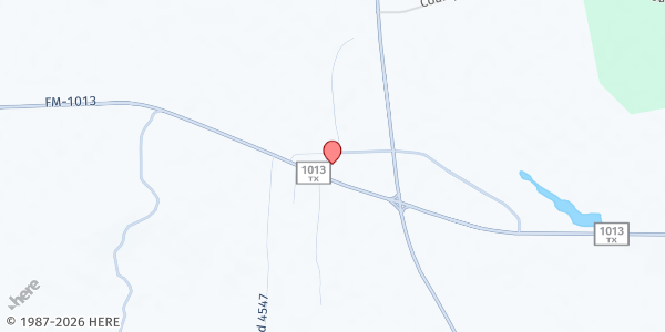 Map showing Spurger United Methodist Church - Pineywoods Food Pantry at 13237 FM 1013, Spurger, TX