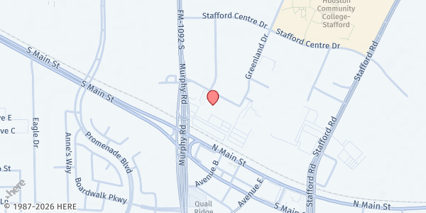 Map showing Access Health - WIC Clinic at 10435 Greenbough Dr, Stafford, TX