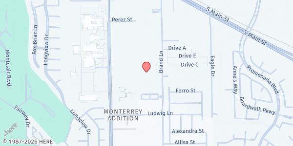 Map showing Brand Lane Islamic Center at 610 Brand Ln, Stafford, TX