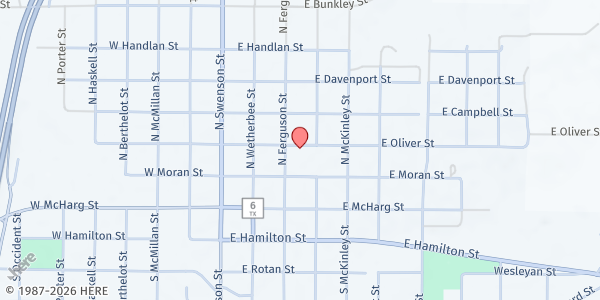 Map showing Stamford Community Food Bank at 308 E. Oliver St., Stamford, TX