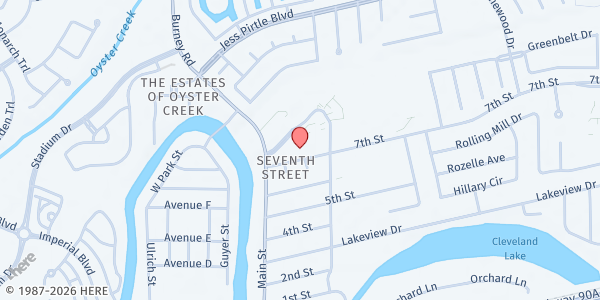 Map showing St. Vincent de Paul - St. Theresa Catholic Church at 705 St Theresa Blvd., Sugar Land, TX