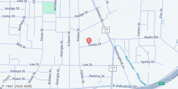 Map showing Hopkins County Community Chest at 217 Linda Dr., Sulphur Springs, TX