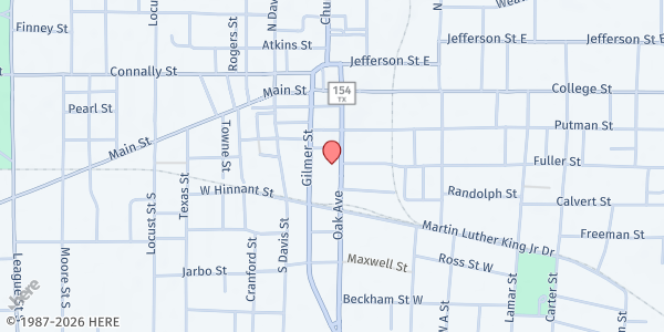 Map showing Meal A Day Sulphur Springs at 301 Oak Ave., Sulphur Springs, TX