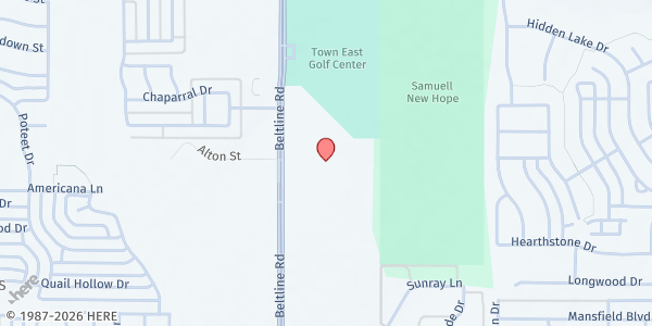 Map showing Sunnyvale First Baptist Church at 3018 N. Belt Line Rd., Sunnyvale, TX