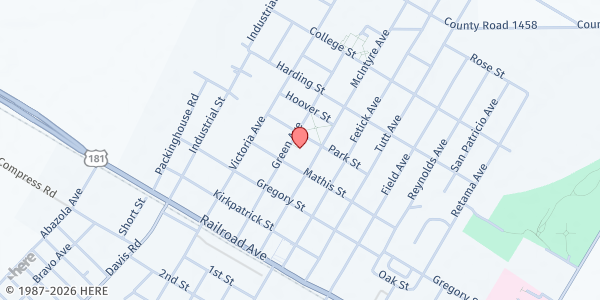 Map showing First Baptist Church – Taft at 420 Green Avenue, Taft, TX