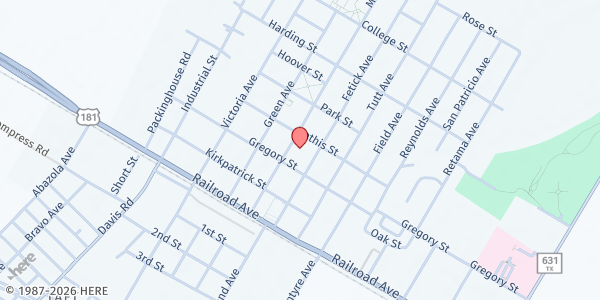 Map showing Taft Food Pantry at 402 Park St., Taft, TX
