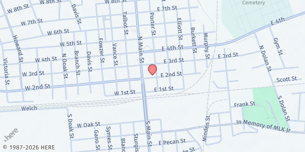 Map showing Shepherd's Heart Taylor at 121 E. 2nd St., Taylor, TX