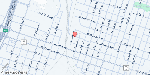 Map showing Central Texas Housing Consortium at 700 West Calhoun Avenue, Temple, TX