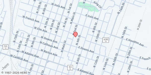 Map showing Golden Haven - Central TX Housing Consortium at 505 N. 2nd St., Temple, TX
