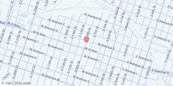 Map showing Salvation Army Temple at 419 W. Avenue G, Temple, TX