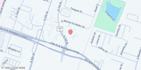 Map showing Temple College at 2600 S 1st Street, Temple, TX