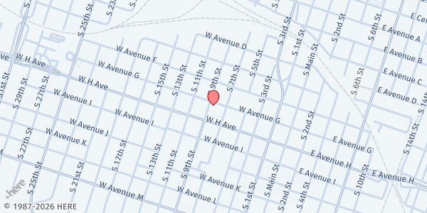 Map showing The Salvation Army - Temple at 419 W. Avenue G, Temple, TX