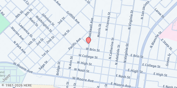 Map showing SHARE CENTER at 103 W JONES, TERRELL, TX