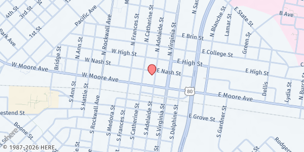 Map showing Terrell Senior Citizen Center at 115 N. Adelaide St., Terrell, TX