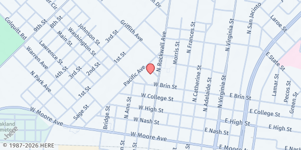 Map showing Terrell Share Center at 103 Jones St., Terrell, TX