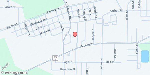 Map showing Atlanta Street Church of Christ at 1724 Atlanta St., Texarkana, TX