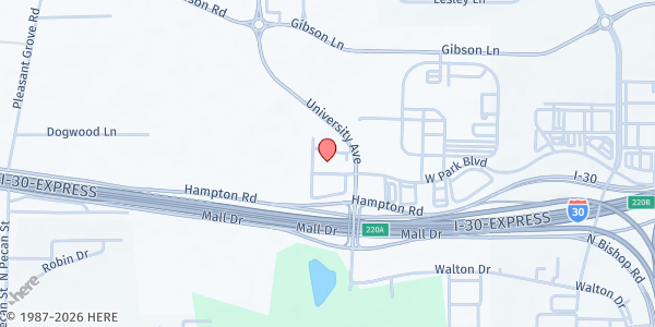 Map showing Church on the Rock at 2301 University Ave., Texarkana, TX