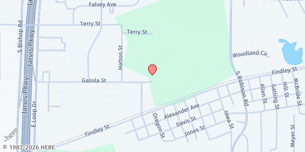 Map showing Mt. Sinai House of Prayer at 100 Gazola St., Texarkana, TX