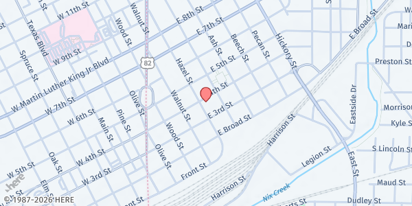 Map showing Salvation Army - Texarkana at 400 E. 4th Street, Texarkana, TX