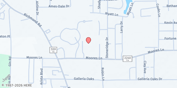 Map showing Williams Memorial UMC at 4000 Moores Ln., Texarkana, TX