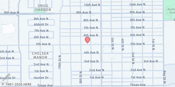 Map showing Catholic Charities - Beacon of Hope at 712 5th Ave. N., Texas City, TX