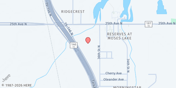 Map showing The Fellowship of Texas City - Mobile Food Pantry Location at 2222 N. Hwy. 146, Texas City, TX