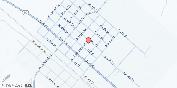 Map showing Texline Food Pantry at 300 S 3rd. St, Texline, TX