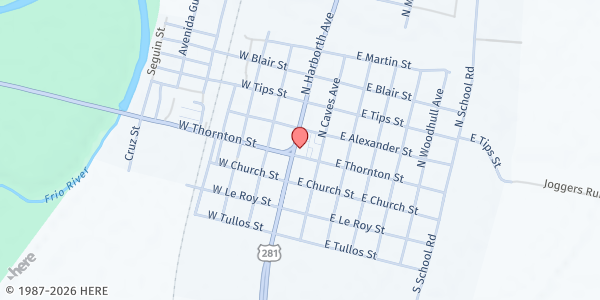 Map showing Live Oak County Senior Center at 102 N. Harborth Ave., Three Rivers, TX