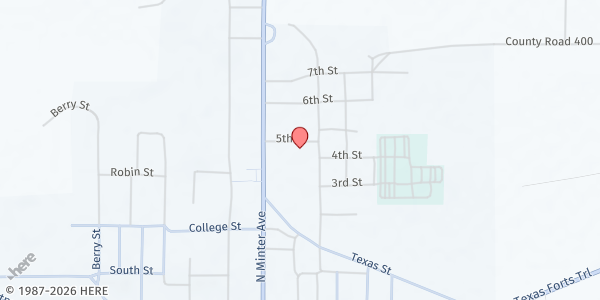 Map showing Throckmorton County Youth Activity Center at 111 E 5th St, Throckmorton, TX