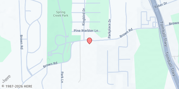 Map showing Spring Creek Church of Christ - Lydia's Pantry at 14847 Brown Rd, Tomball, TX
