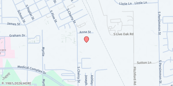 Map showing St. Anne Catholic Church at 1111 S Cherry St, Tomball, TX