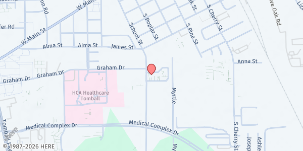Map showing The Village Apartments at 517 School St, Tomball, TX
