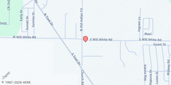 Map showing Community Food Pantry in Tool at 100 Old Indian Trail, Tool, TX