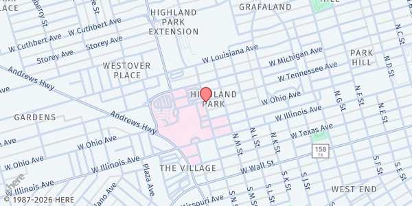 Map showing Church of God at 406 N. Midland Dr., Tyan, TX