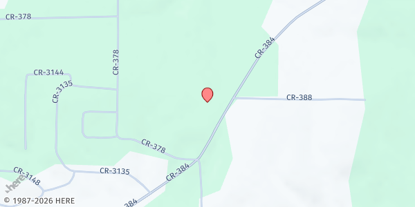 Map showing Hebron Baptist Church at 11151 County Rd. 384, Tyler, TX