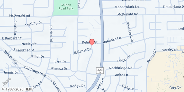 Map showing Sylvania Baptist Church Food Pantry at 2806 Santa Elena Dr., Tyler, TX