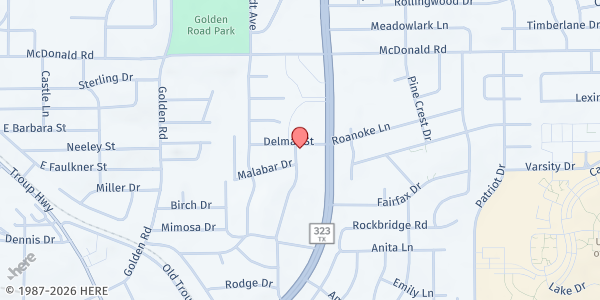 Map showing Sylvania Church Food Pantry at 2806 Santa Elena Dr., Tyler, TX