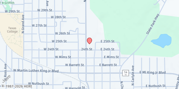 Map showing Tyler Church of Jesus Christ of Latter-day Saints at 2401 N Broadway Ave, Tyler, TX
