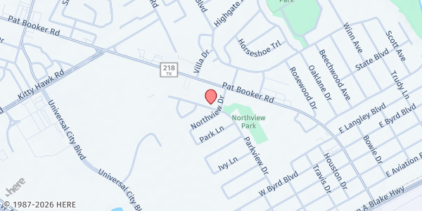Map showing Christ the King Lutheran Church - Community First Health Plans Food Pantry at 1129 Pat Booker Rd., Universal City, TX