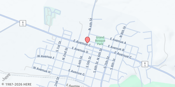 Map showing Bosque Valley Food Pantry at 306 N 4th Street, Valley Mills, TX