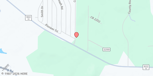 Map showing Pioneer Baptist Church at 100 Cumberland Trail, Valley View, TX