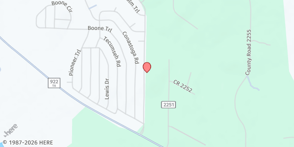 Map showing Roadrunner Mobile - Valley View at 328 Cumberland Trail, Valley View, TX