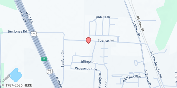 Map showing Holy Family- Van Alstyne at 919 Spence Rd., Van Alstyne, TX