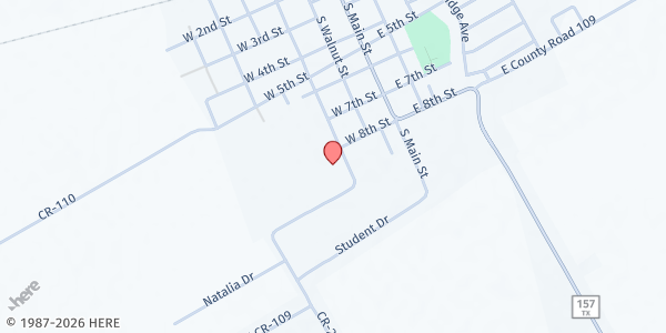 Map showing Venus Middle School at 1 Bulldog Dr., Venus, TX