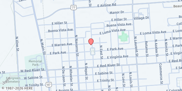 Map showing Christ's Kitchen at 611 E Warren Ave, Victoria, TX