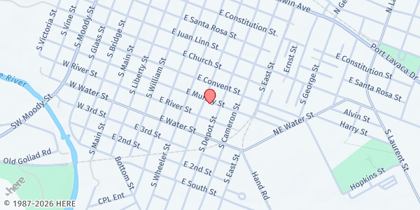 Map showing Meals on Wheels South Texas at 603 E. Murray St., Victoria, TX